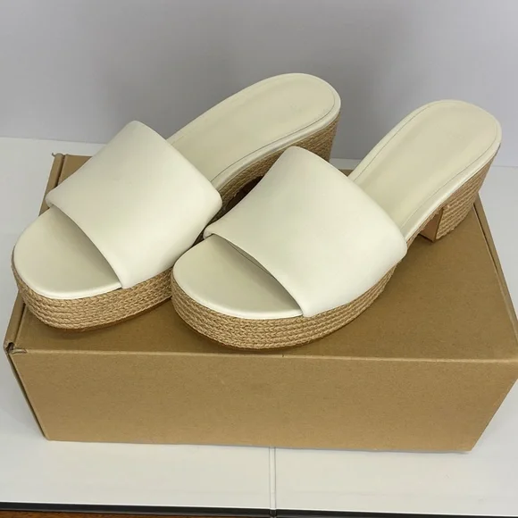 Vince Cream Platform Mules - Picture 1 of 11